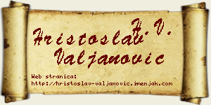 Hristoslav Valjanović vizit kartica